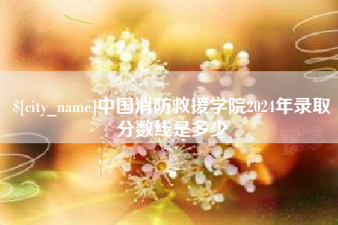 遵化市中国消防救援学院2024年录取分数线是多少