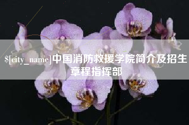 遵化市中国消防救援学院简介及招生章程指挥部