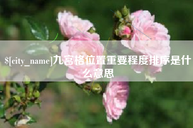 遵化市九宫格位置重要程度排序是什么意思