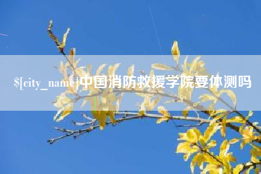 遵化市中国消防救援学院要体测吗