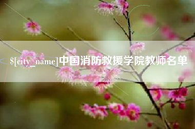 遵化市中国消防救援学院教师名单