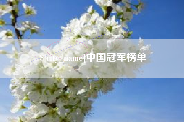 遵化市中国冠军榜单