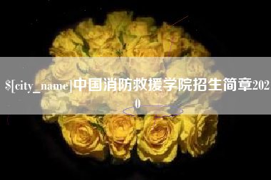 遵化市中国消防救援学院招生简章2020