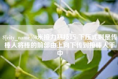 遵化市60米接力赛技巧-下压式则是传棒人将棒的前部由上向下传到接棒人手中