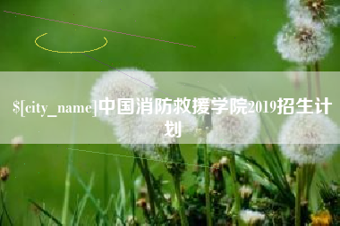遵化市中国消防救援学院2019招生计划